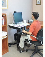 Workfit-c Sit-stand Workstation For Single Large Display Hd With Mobile Cart Base (black/grey)