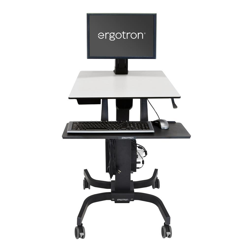 Workfit-c Sit-stand Workstation For Single LCD Monitor Ld With Mobile Cart Base (black/grey)