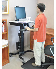 Workfit-c Sit-stand Workstation For Single LCD Monitor Ld With Mobile Cart Base (black/grey)