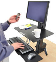Monitor Mount - WorkFit-S - Desk - 1 monitor - LD Workstation with Worksurface - Tilt/Rotate - Up to 27in - Black