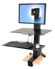 Monitor Mount - WorkFit-S - Desk - 1 monitor - HD Workstation with Worksurface - Tilt/Rotate - Up to 30in - Black