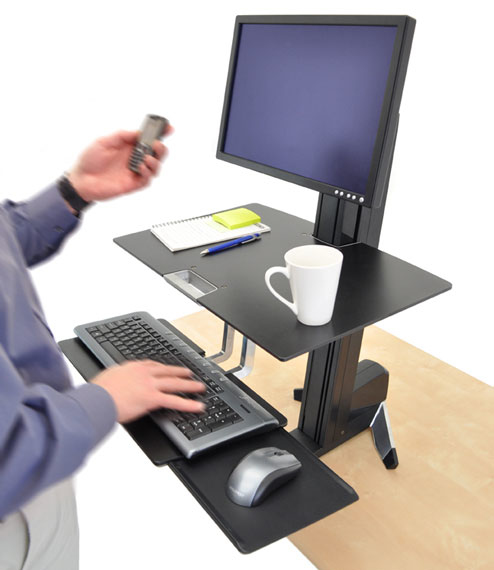 Monitor Mount - WorkFit-S - Desk - 1 monitor - HD Workstation with Worksurface - Tilt/Rotate - Up to 30in - Black