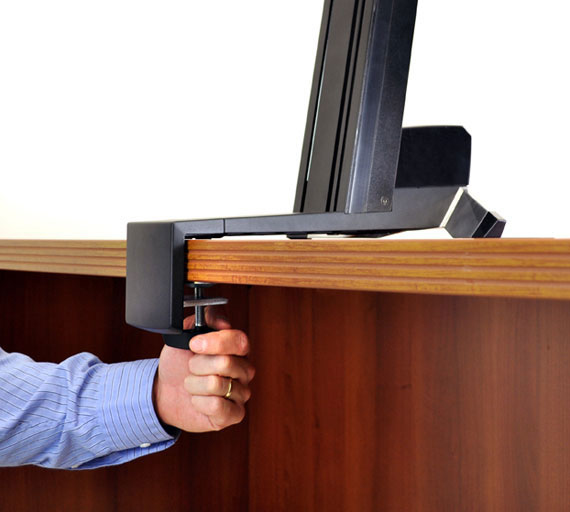 Monitor Mount - WorkFit-S - Desk - 1 monitor - HD Workstation with Worksurface - Tilt/Rotate - Up to 30in - Black