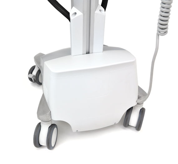 Styleview Emr LCD Cart SLA Powered Pivot (white Grey And Polished Aluminum)