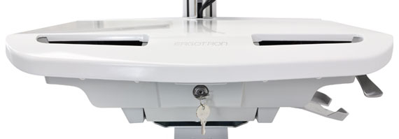 Styleview Emr LCD Cart SLA Powered Pivot (white Grey And Polished Aluminum)