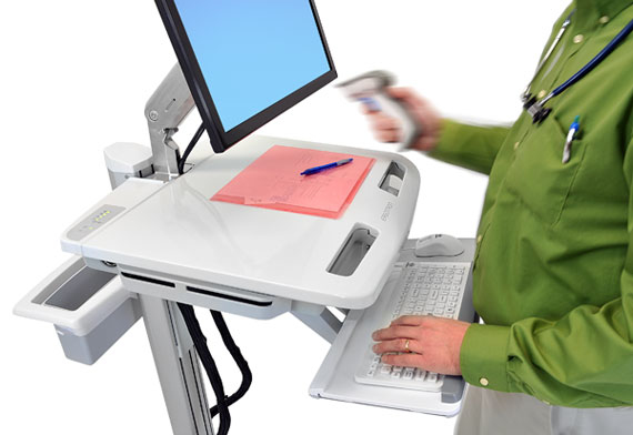 Mobile Cart - StyleView Cart with LCD Arm - Full-Featured Medical Cart - 1 monitor - Tilt/Pan/Rotation - up to 24in - EU
