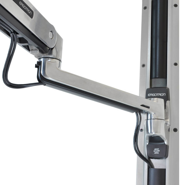 Lx Sit-stand Wall Mount System With Medium Cpu Holder (polished Aluminum Silver Cpu Holder)