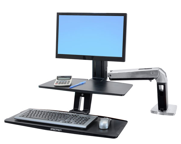 Monitor Mount - WorkFit-A - Desk - 1 monitor - LD Workstation with Suspended Keyboard - Tilt/Pan/Rotate - Up to 27in - Aluminiums