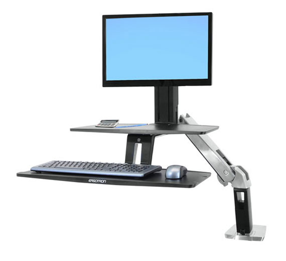 Monitor Mount - WorkFit-A - Desk - 1 monitor - LD Workstation with Suspended Keyboard - Tilt/Pan/Rotate - Up to 27in - Aluminiums