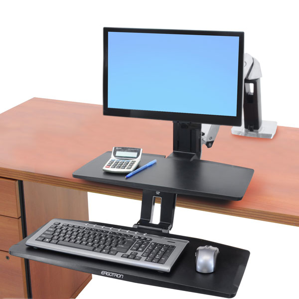 Monitor Mount - WorkFit-A - Desk - 1 monitor - LD Workstation with Suspended Keyboard - Tilt/Pan/Rotate - Up to 27in - Aluminiums