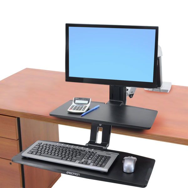 Monitor Mount - WorkFit-A - Desk - 1 monitor - HD Workstation with Suspended Keyboard - Tilt/Pan/Rotate - Up to 34in - Aluminiums