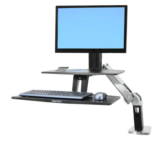 Monitor Mount - WorkFit-A - Desk - 1 monitor - HD Workstation with Suspended Keyboard - Tilt/Pan/Rotate - Up to 34in - Aluminiums
