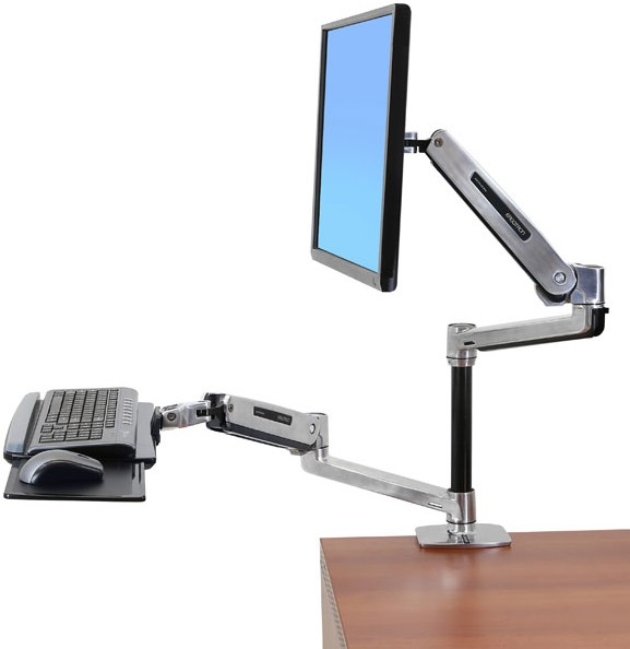 Lx Hd Sit-stand Desk Mount LCD Arm (polished Aluminum)