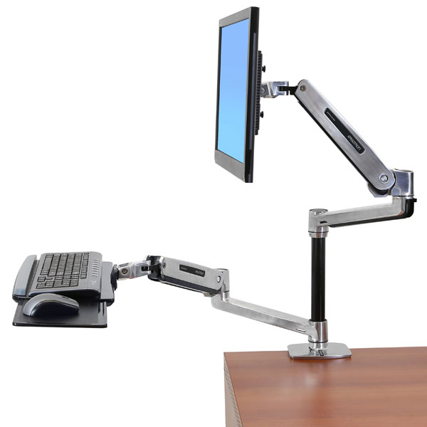 Monitor Mount - LX Sit-Stand - Desk - 1 monitor - Tilt/Pan/Rotate - up to 43in - Aluminium