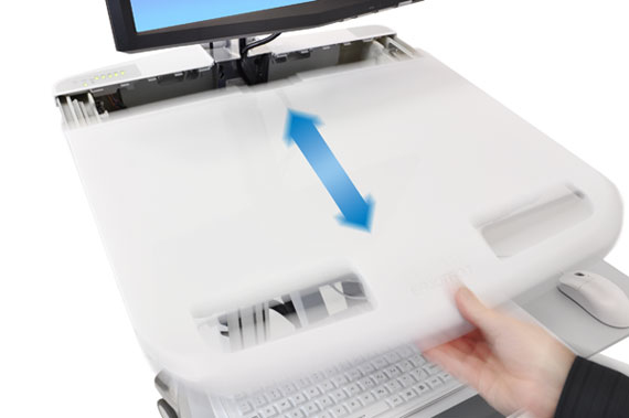 Styleview Cart With LCD Pivot Non-powered 6 Drawers (white Grey And Polished Aluminum)