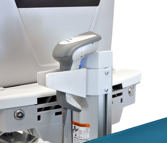Styleview Cart With LCD Arm SLA Powered 1 Drawer (white Grey And Polished Aluminum) Eu/sa