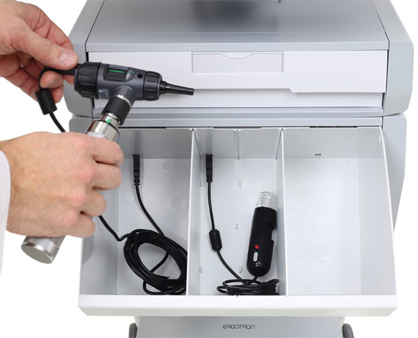Sv Telemedicine Bin For Styleview Powered Carts (grey/white)