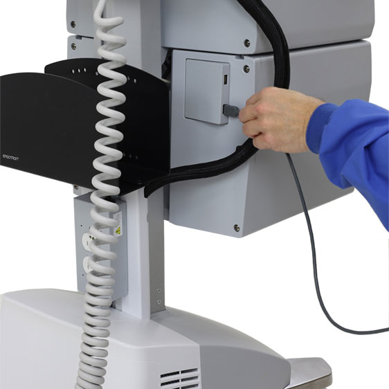 Styleview Telemedicine Cart Back-to-back Monitor SLA Powered (white Grey And Polished Aluminum) Eu
