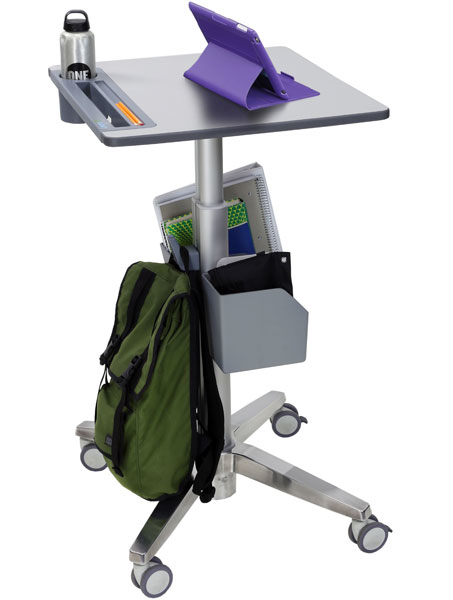 Learnfit Adjustable Standing Student Desk (white/silver)