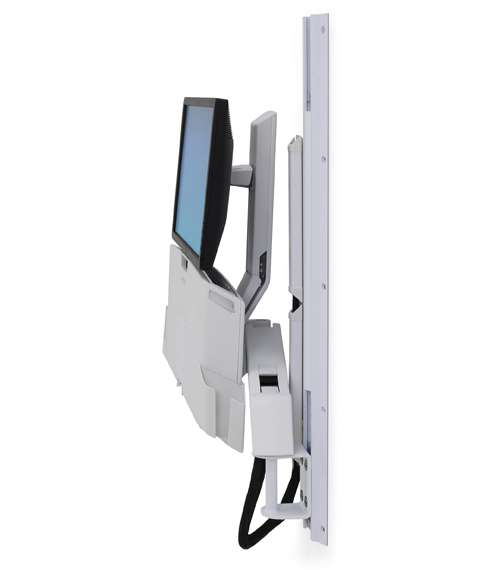 Styleview Sit-stand Combo System With Worksurface And Medium Cpu Holder (white)