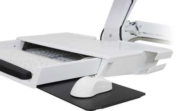 Styleview Sit-stand Combo System With Worksurface And Medium Cpu Holder (white)