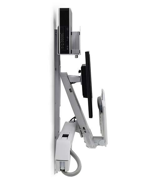 Styleview Sit-stand Combo System With Medium Cpu Holder (white)