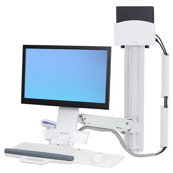 Styleview Sit-stand Combo System With Small Cpu Holder (white)