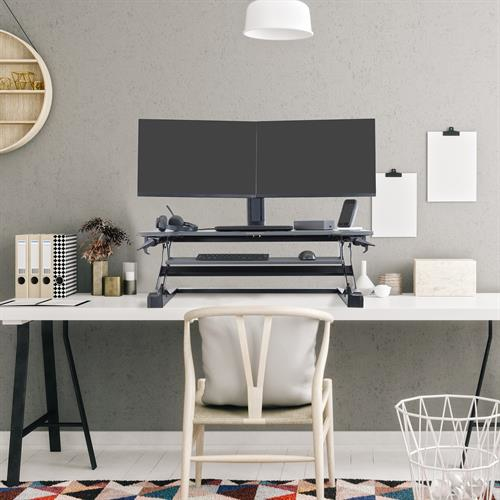 WorkFit-TL Sit-Stand Desktop Workstation (black)
