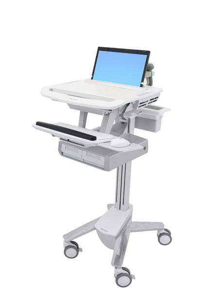 Styleview Laptop Cart Non-powered 2 Drawers (2 Medium Drawers X 1 Row)