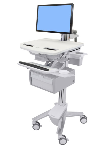 Styleview Cart With LCD Arm Non-powered 2 Tall Drawers (2 Medium Tall Drawers X 1 Row)