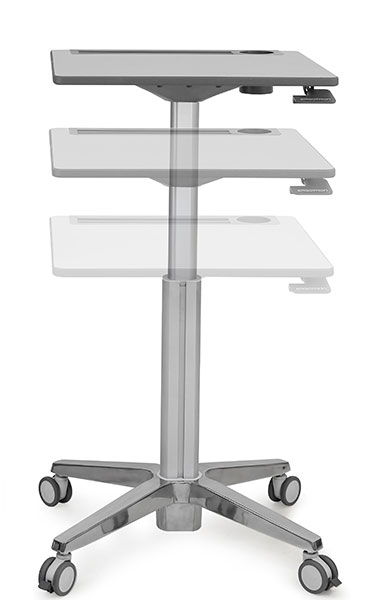 LearnFit Sit-Stand Student Desk (white/silver)
