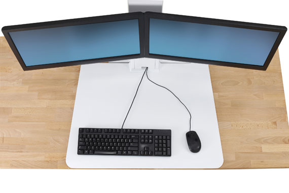 Monitor Mount - WorkFit-SR - Desk - 2 monitor - Sit-Stand Desktop Workstation - Tilt/Rotate - Up to 24in - White