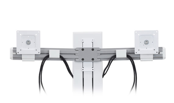 Monitor Mount - WorkFit-SR - Desk - 2 monitor - Sit-Stand Desktop Workstation - Tilt/Rotate - Up to 24in - White