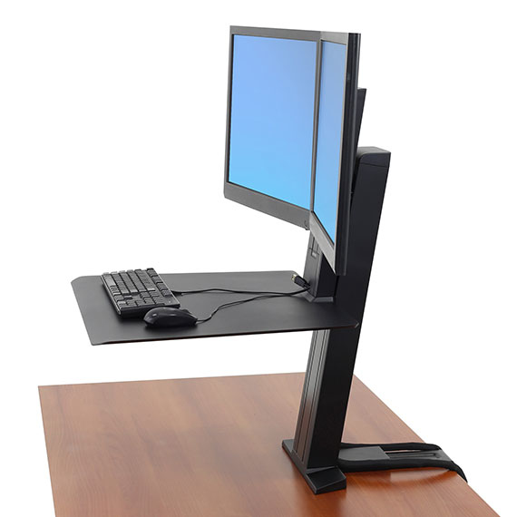 Monitor Mount - WorkFit-SR - Desk - 2 monitor - Sit-Stand Desktop Workstation - Tilt/Rotate - Up to 24in - Black