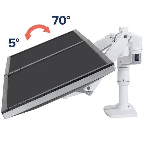 LX Dual Monitor Arm Stacking (white) Includes two (2) LCD arms and extensions / pole / desk clamp