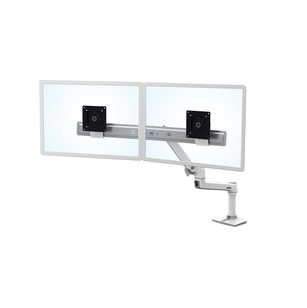 Monitor Mount - LX Desk Dual Direct Arm - 2 monitor - Tilt/Pan/Rotate - up to 25in - White