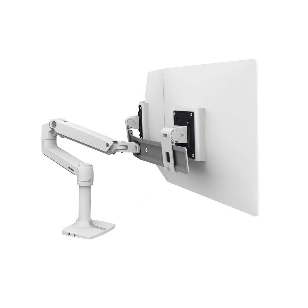 Monitor Mount - LX Desk Dual Direct Arm - 2 monitor - Tilt/Pan/Rotate - up to 25in - White