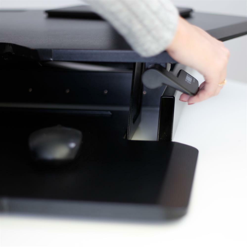 WorkFit Corner Standing Desk Converter Sit-Stand Desk Workstation