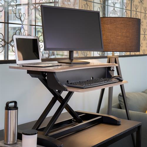 WorkFit-Z Mini, Standing Desk Workstation Sit-Stand Desk Converter - Small Surface