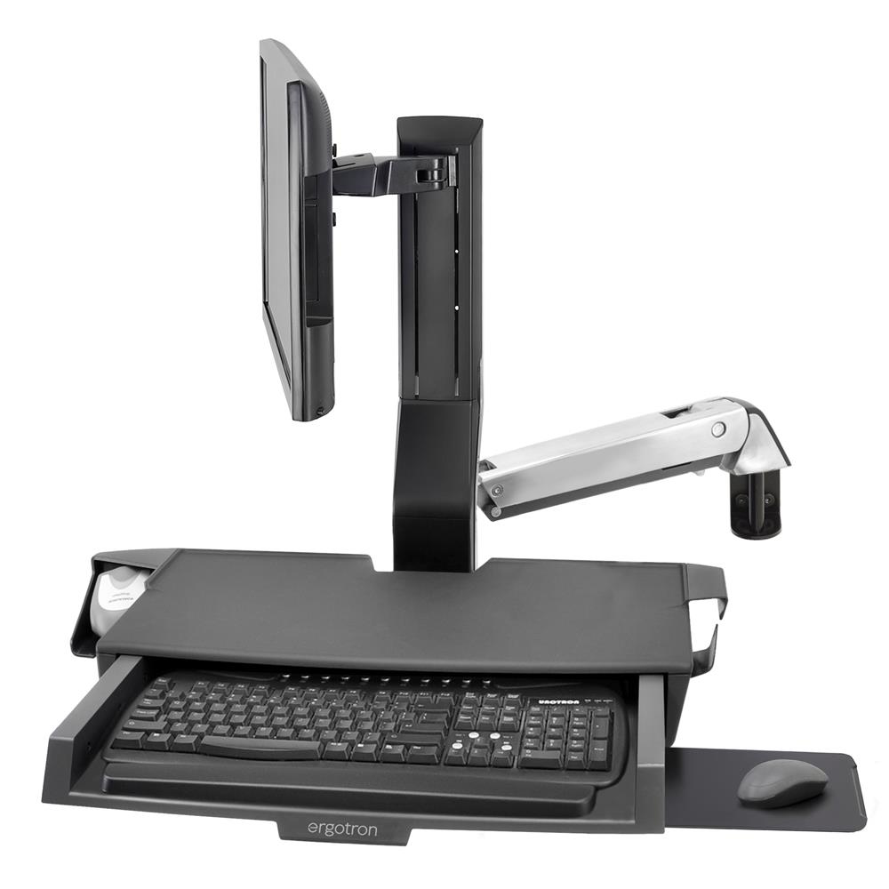 Keyboard & Monitor Mount - SV Combo Arm with Worksurface & Pan - 1 monitor - Tilt/Pan/Rotate - up to 24in - Aluminium