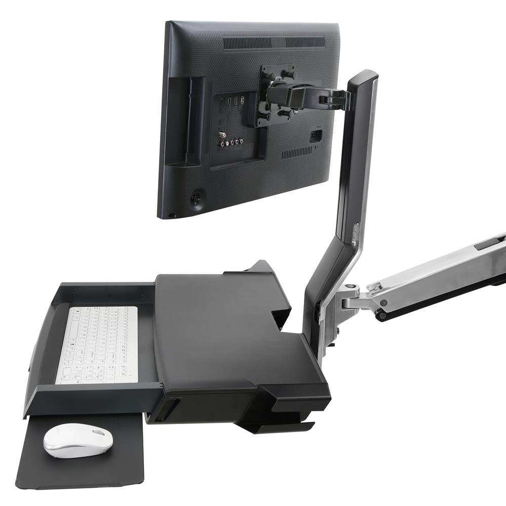 Keyboard & Monitor Mount - SV Combo Arm with Worksurface & Pan - 1 monitor - Tilt/Pan/Rotate - up to 24in - Aluminium