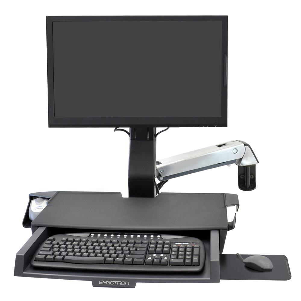 Keyboard & Monitor Mount - SV Combo Arm with Worksurface & Pan - 1 monitor - Tilt/Pan/Rotate - up to 24in - Aluminium