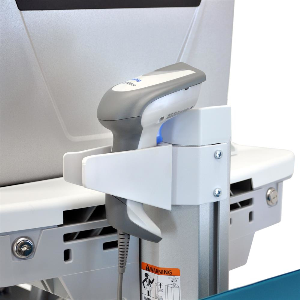 Styleview Emr LCD Cart LiFe Powered Pivot (white Grey And Polished Aluminum) CHE