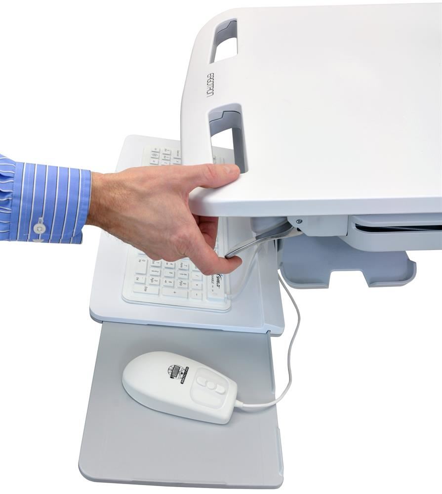 Styleview Emr LCD Cart LiFe Powered Pivot (white Grey And Polished Aluminum) CHE