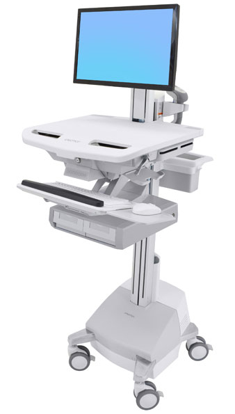 Styleview Cart With LCD Pivot SLA Powered 2 Drawers (2 Medium Drawers X 1 Row) CHE