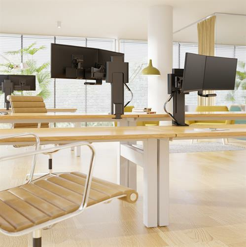 Monitor Mount - TRACE - Desk - 2 monitor - Tilt/Pan/Rotate - up to 27in - Black