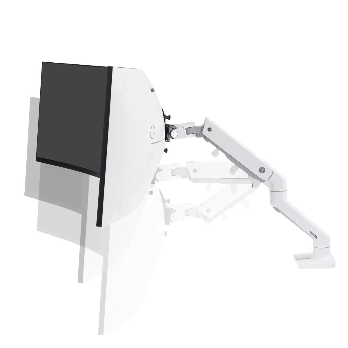 Monitor Mount - HX Desk Monitor Arm with HD Pivot - Desk - 1 monitor - Tilt/Pan/Rotate - up to 49in - White - for Immersive 1000R Curved Screens