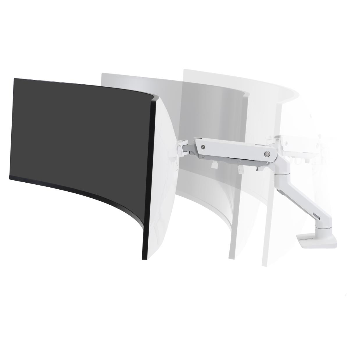 Monitor Mount - HX Desk Monitor Arm with HD Pivot - Desk - 1 monitor - Tilt/Pan/Rotate - up to 49in - White - for Immersive 1000R Curved Screens