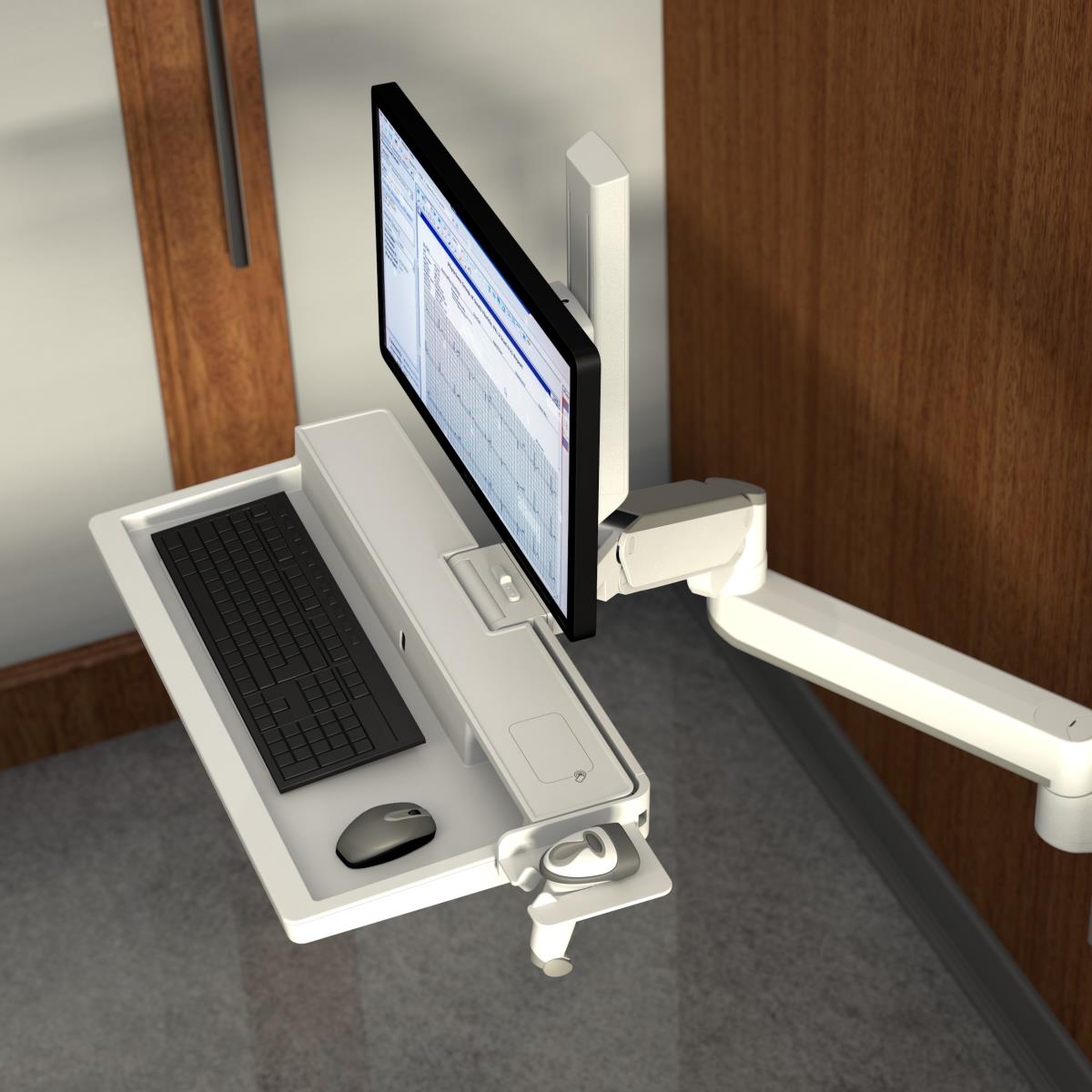 CareFit Combo System Keyboard & Monitor Mount Workstation - Shelf area