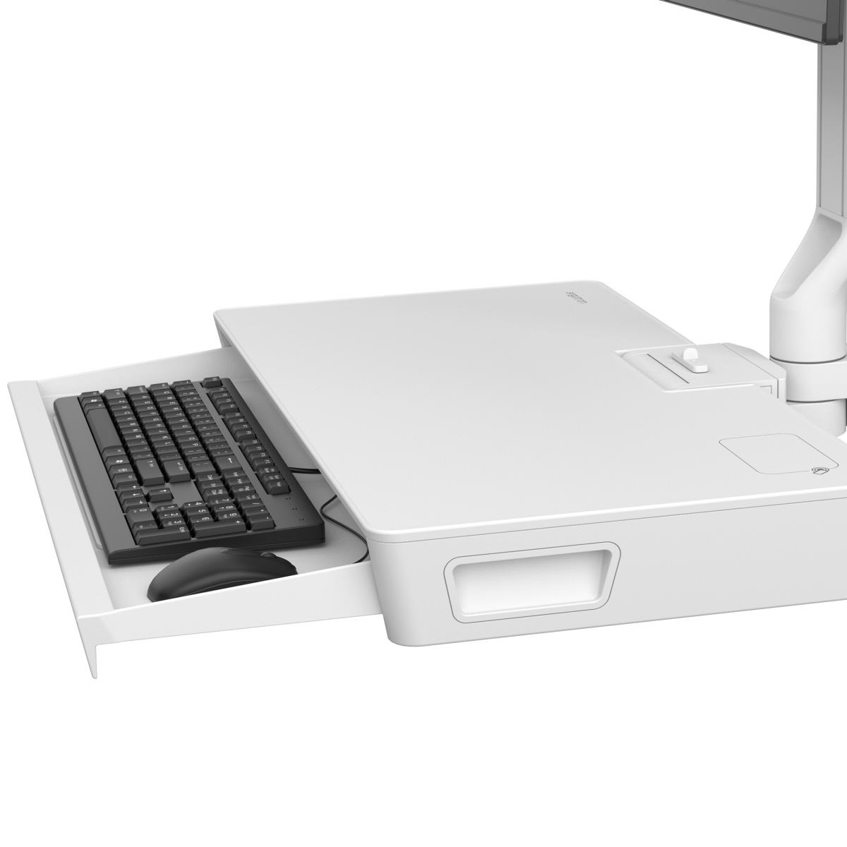 Keyboard & Monitor Mount Workstation - CareFit Combo System with Worksurface - Desk - 1 monitor - Tilt/Pan/Rotate - up to 27in - White